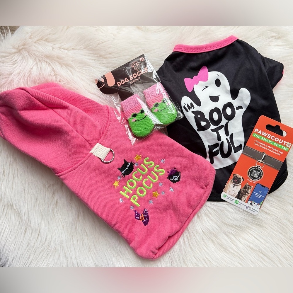 Dog Sweater Halloween Set Bundle 4 piece pet puppy gift set SIZE Small NEW